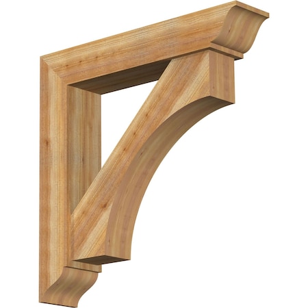 Ekena Millwork Westlake Traditional Rough Sawn Bracket w/ Offset Brace, Western Red Cedar, 8"W x 40"D x 40"H BKT0806X40X40WTL01RWR